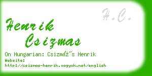 henrik csizmas business card